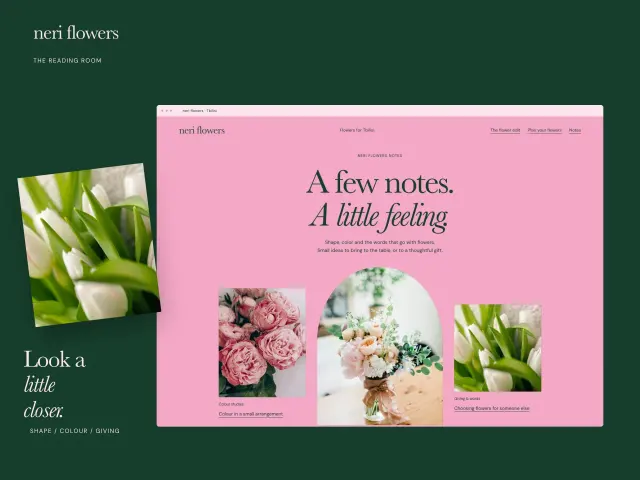Website artwork for Neri Flowers