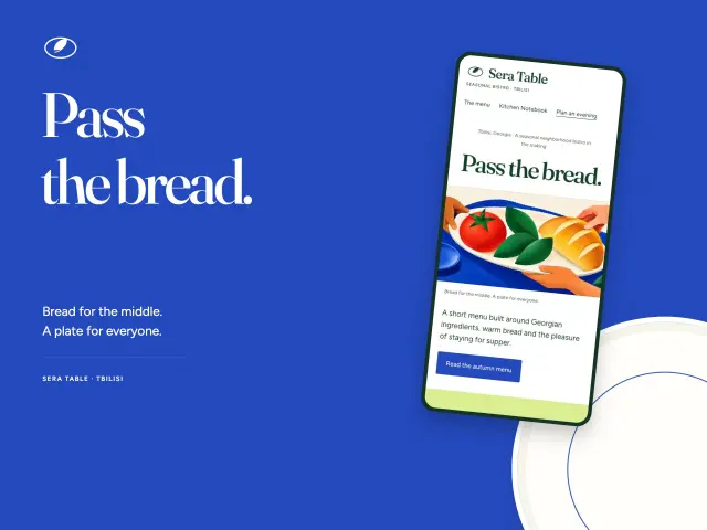 Website artwork for Sera Table